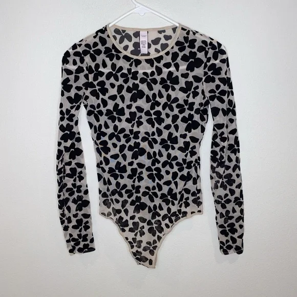 Victoria's Secret Black Floral Bodysuit - Picture 2 of 3